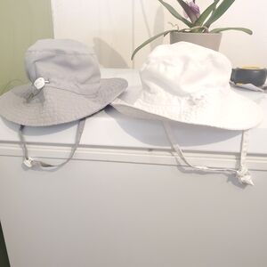 Kids Gray and White Sun Hats